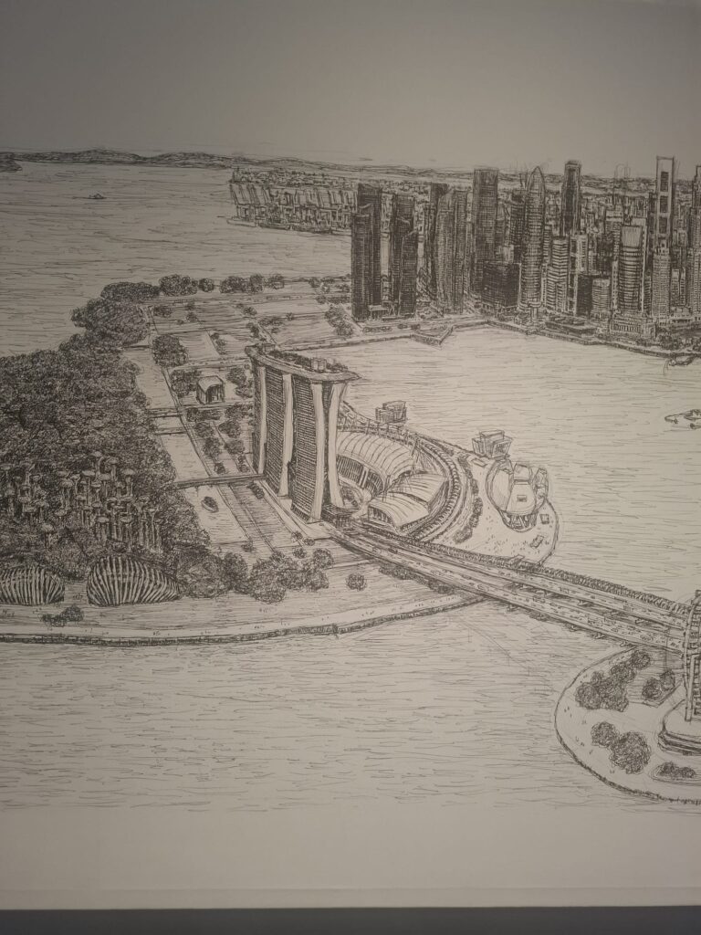 Stephen WIltshireのシンガポール景観イラスト